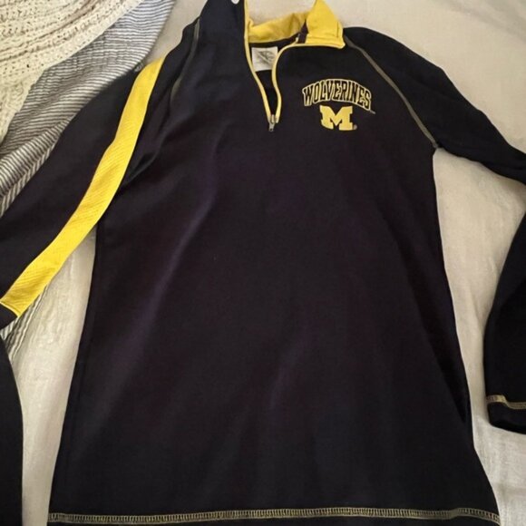 University of Michigan Wolverine Men's Small Athletic Quarter Zip - Picture 1 of 3